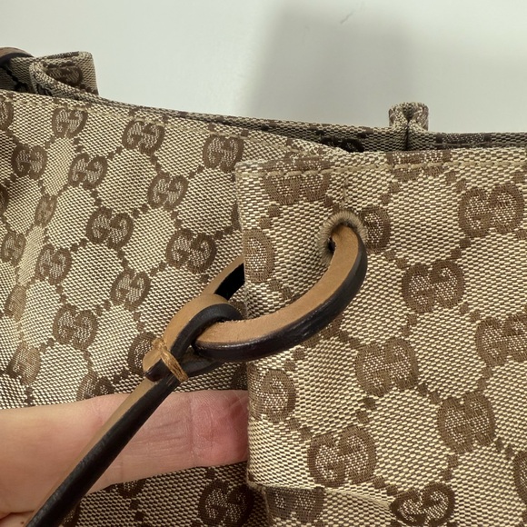 GUCCI GG monogram w/leather incl pouch very good cond Large vintage style - Picture 12 of 15